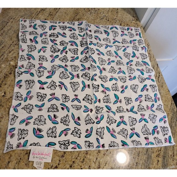 VIVA LA WOMBAT Vintage 90's 2 Napkins 17" Pink Blue Gray Koalas - Picture 4 of 8